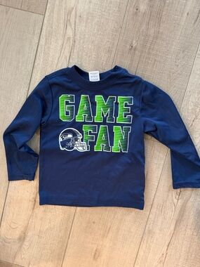 GAME FAN Navy Long-Sleeve Kids Tee